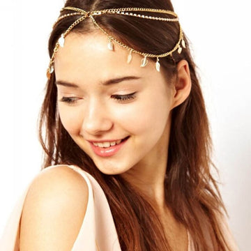 Boho Draping Crystal Bride Hair Accesories New Fashion Elegant  Head Chain Hair Jewelry Wedding Hairstyles Headpiece daiiibabyyy
